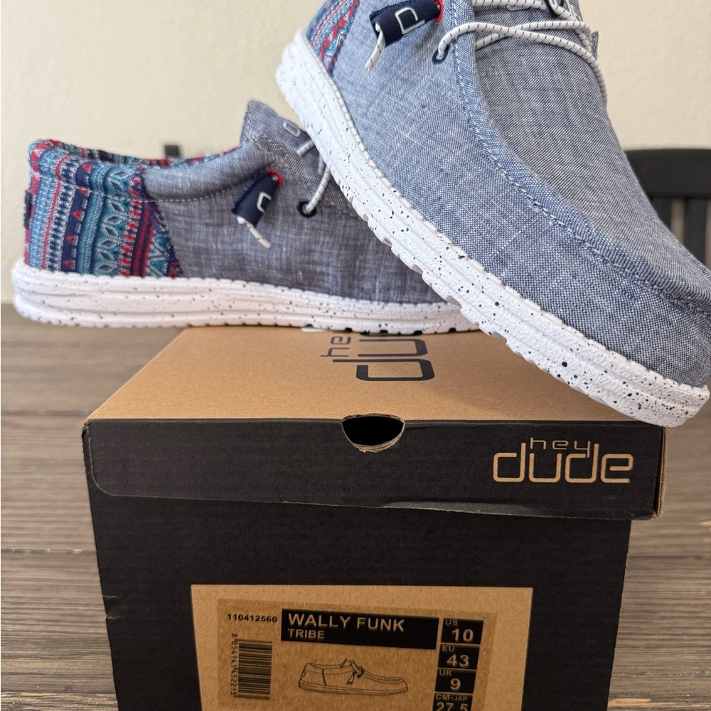 Hey Dude Wally Funk Sneakers in Blue and Red